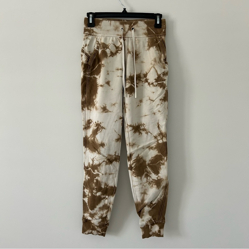 Lululemon Warm Down Mid Rise Joggers Earth Dye Sand Cream Brown Tie Dye 2